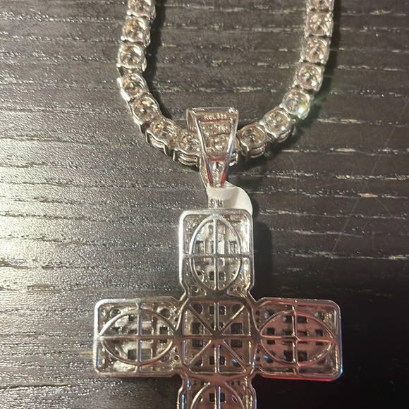 Sterling silver tennis chain set with pendant piece - Picture 8 of 10